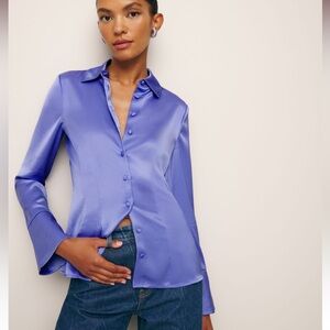 Purple Samara Satin Shirt - Size 0 (NWT)